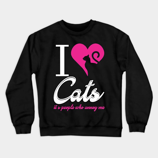 I love cats! Crewneck Sweatshirt by variantees